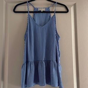 Blue and white striped top